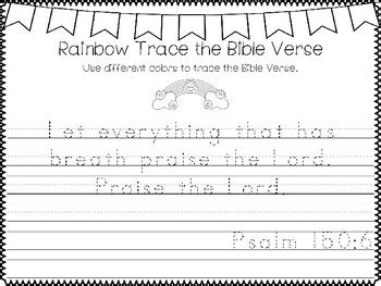 Psalms for Kids-Psalm 150:6 Bible Verse Tracing and Coloring Worksheets.