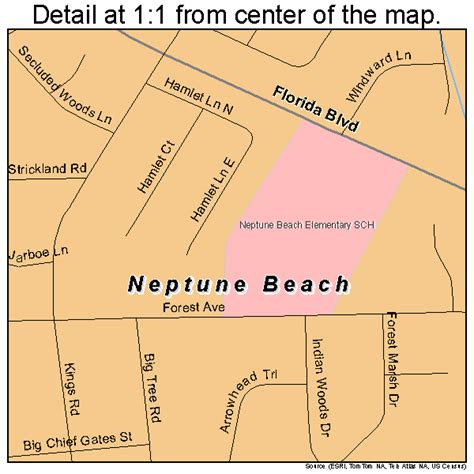 Neptune Beach Florida Street Map 1248100