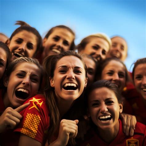 Premium AI Image | Spain women's national football team victory