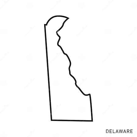 Delaware Map Outline Vector Design Template. Editable Stroke Stock Vector - Illustration of ...