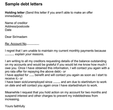 Debt Validation Letter Template