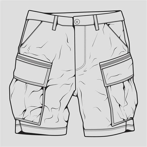 short pants outline drawing vector, short pants in a sketch style ...