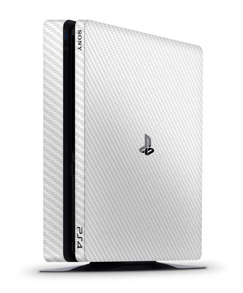 White Carbon Fiber - Sony PS4 Slim Console Skins – VGF Gamers