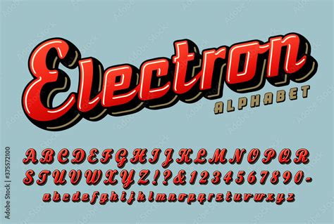 Electron retro script alphabet, a vintage streamlined cursive font ...