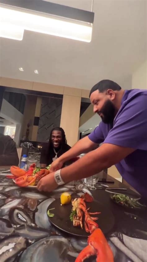 Burna Boy Visits DJ Khaled's Mansion, Gets Served Seafood Breakfast ...