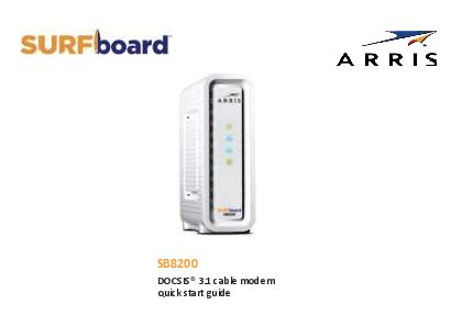 ARRIS SB8200 Quick Start Guide for DOCSIS 3.1 Cable Modem Setup