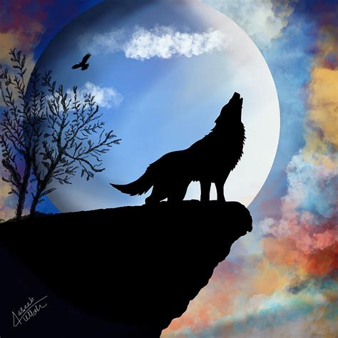 Night Wolf Digital Art by Haseebullah Soomro - Fine Art America