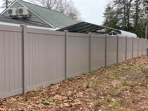 Gray Vinyl Fence in Mathews , VA | Fence Scapes, LLC