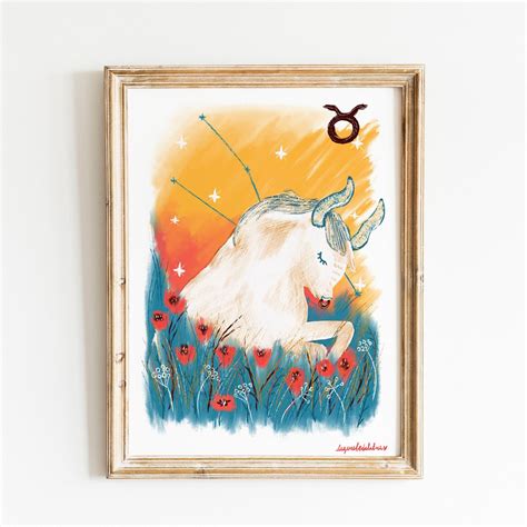 Taurus Zodiac Sign Art Print taurus Birthday Gift taurus Horoscope ...