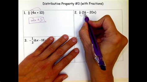 Distributive Property #3 with Fractions - YouTube