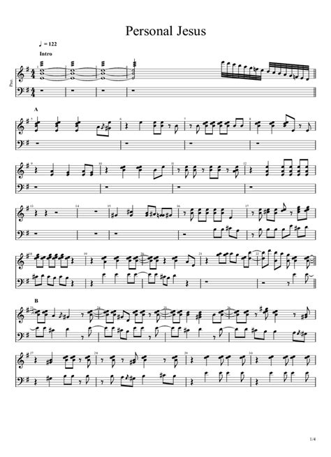 Personal Jesus Piano Sheet Music - Johnny Cash | PaidTabs