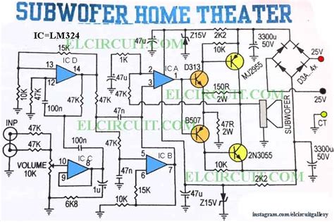 8 Pics Home Theater Subwoofer Amplifier Circuit Diagram And View - Alqu ...