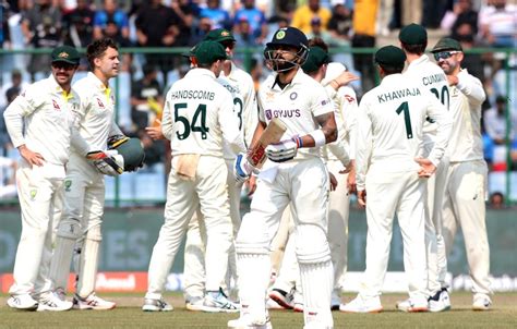 :New Delhi:Virat Kohli, walks back to pavilion after his dismissal ...