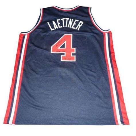 Christian Laettner Autographed Team USA (Dream Team Blue #4) Custom ...