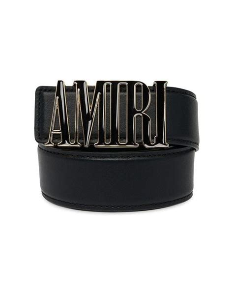 Amiri Logo Buckle Bovine Leather Belt in Black for Men - Save 20% | Lyst