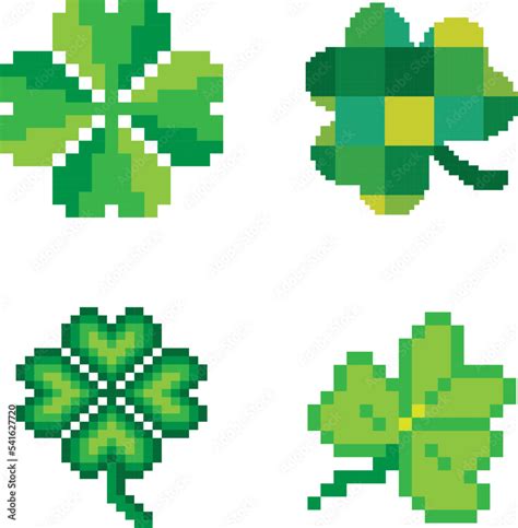 clover pixel art vector illustration. clover image or clip art. Stock ...