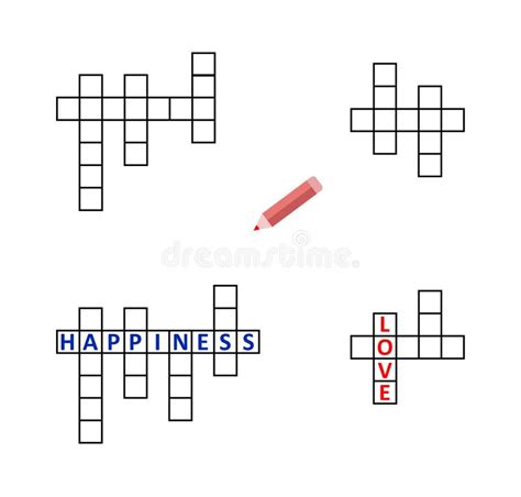 Set an Empty Grid Template for Word Crossword Puzzle. Stock Illustration - Illustration of ...