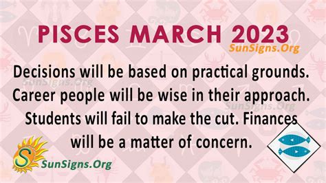 Pisces March 2023 Monthly Horoscope Predictions - SunSigns.Org