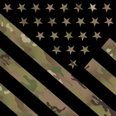 U.S. Flag Military Camouflage Digital Art by Jared Davies