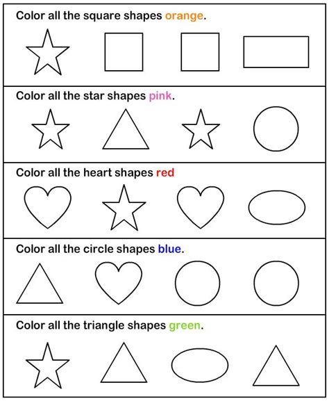 Learning Colors and Shapes | Shapes worksheet kindergarten, Preschool ...