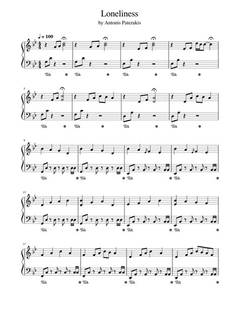 Loneliness/Sad piano solo Sheet music for Piano (Solo) | Musescore.com