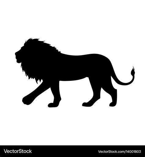 Walking black lion silhouette concept Royalty Free Vector