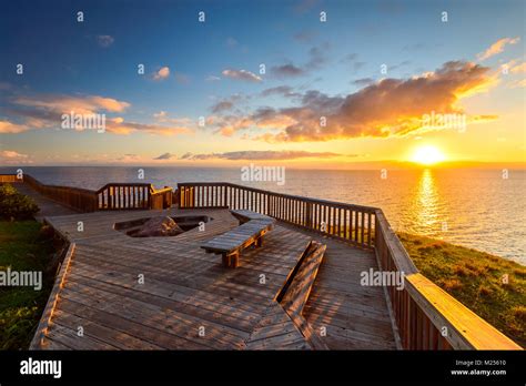 Hallett Cove park boardwalk at sunset, South Australia Stock Photo - Alamy