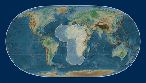 African Tectonic Plate. Physical. Natural Earth II. Volcanoes an Stock ...