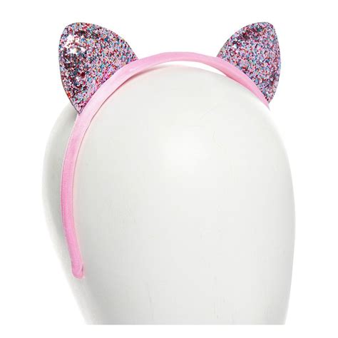 Pink Glitter Cat Ears | Party Delights