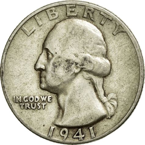 Quarter Dollar 1941 Washington, Coin from United States - Online Coin Club