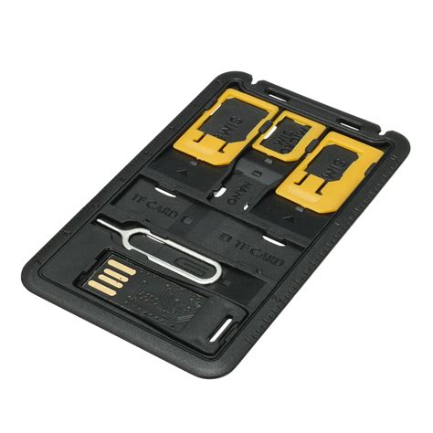 5 in 1 Portable Mini SIM Card Holder Storage Case Kits For Nano Micro ...