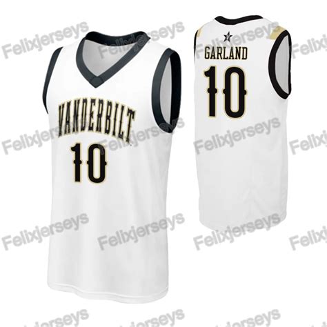 CeoThr 10 Darius Garland Vanderbilt Commodores College Basketball Jersey Darius Garland White ...