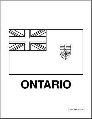 Clip Art: Flags: Ontario (coloring page) – Abcteach