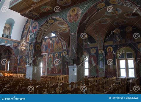 Interior of Saint George Church on Paralimni, Cyprus on June 12, 2018. Editorial Photo - Image ...