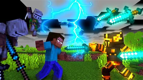 Minecraft Fight Animation - Herobrine fighting - YouTube