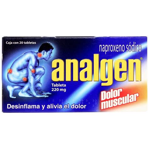 ANALGEN 20TA Analgen dolor muscular 220 mg caja con 20 tabletas | Walmart