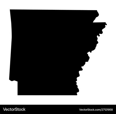 Arkansas state silhouette map Royalty Free Vector Image