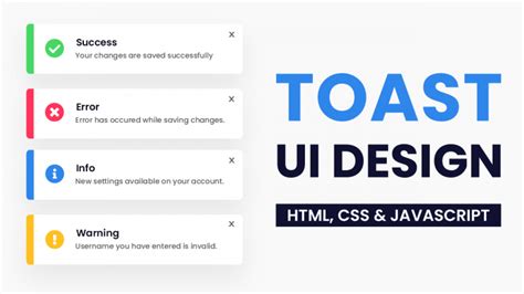 Toast Notifications UI Design | HTML & CSS | Coding Artist