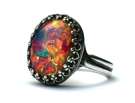 Fire Opal Ring Adjustable 5-10 - Etsy