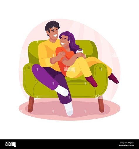 Parents alone time isolated cartoon vector illustration. Couple sitting together after children ...