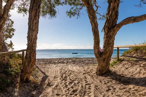 Beach Camping on Moreton Island in Queensland Australia Stock Photo ...