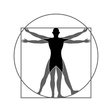 Premium Vector | Vitruvian da vinci logo design vector template