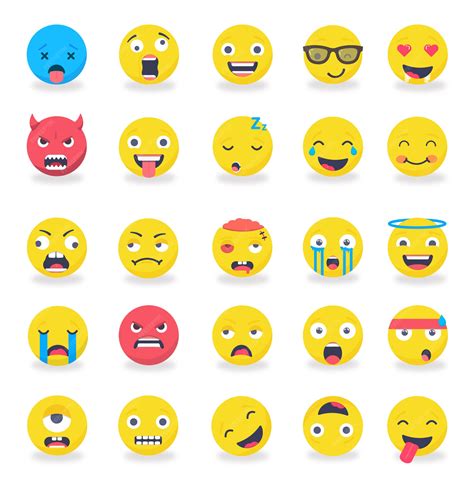 Premium Vector | Smileys Emoticons mood Colored Flat set