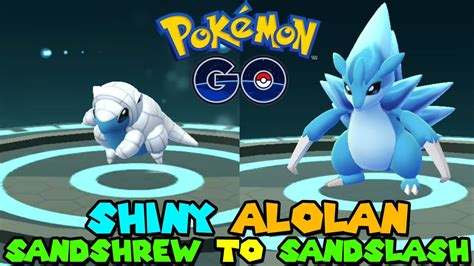 Evolving SHINY ALOLAN SANDSHREW TO SHINY ALOLAN SANDSLASH IN POKEMON GO ...