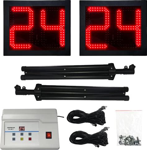 YZ 35”x18”x3” Electronic Large Basketball Scoreboard, Shot Clock 14/24 ...