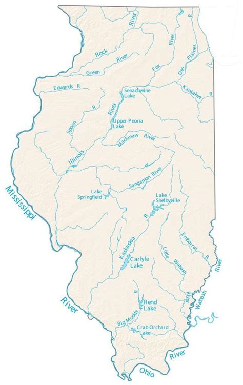 Illinois Lakes and Rivers Map - GIS Geography