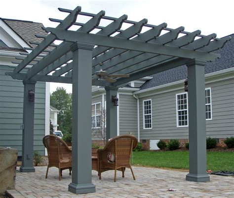 Square Fiberglass Outdoor Pergola Kit - Column Centers: 12' x 12 ...