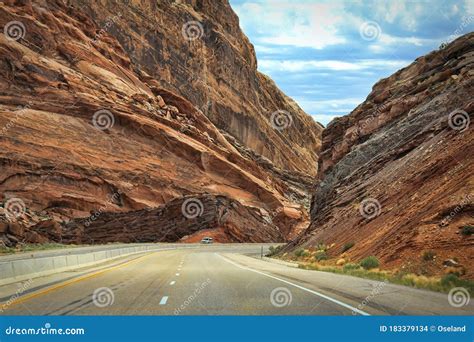 Driving on Interstate 70 Highway in Utah. Stock Photo - Image of views, driving: 183379134