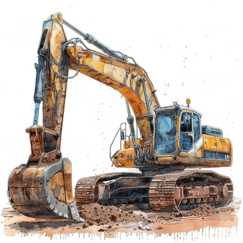 Excavator Clipart, 12 Jpgs, Working Digger Trucks Images, Printable ...