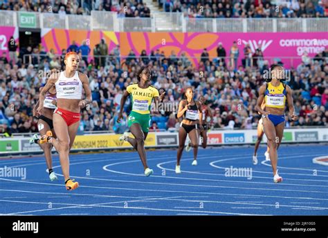 Jodie Williams, Junelle Bromfield and Sada Williams competing in the ...